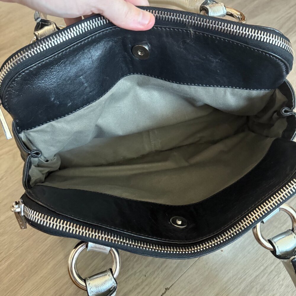 Marc Jacobs Black Leather Satchel with Silver Hardware - Picture 4 of 8